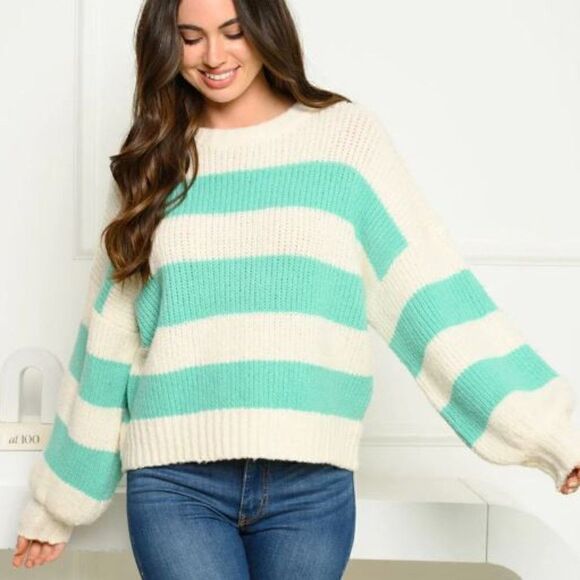 Bell Sleeve Colorblock Sweater  - Picture 1 of 3